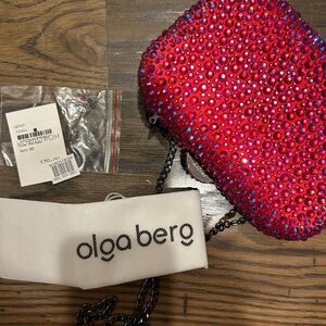 Ola Berg Red Rhinestone Crossbody Bag